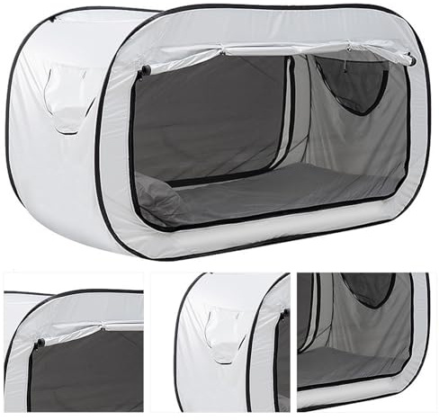 Tienda de Campaña para Cama, Plegable con Diseño Opaco, Cama con Dosel, Cama Completa para Niños y Adultos (White)