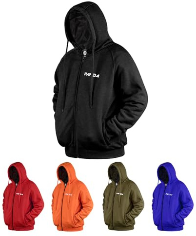 PANDA CYCLE GEAR Sudadera con capucha para hombre y mujer, para todas las estaciones, con armadura de impacto, doble deportiva, chaqueta de equitación, Negro, Large
