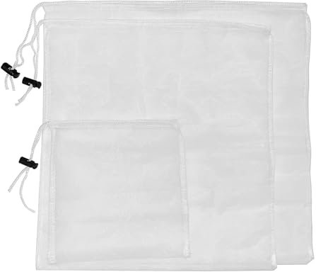 CZAKOMIX 3 Tailles Différentes Sacs à Lait de Noix, Sac de Brassage, Sachet de FiltreRéutilisable, avec Cordon, pour Lait de Noix, Café, Thé,Vin, Bière, Jus de Fruits