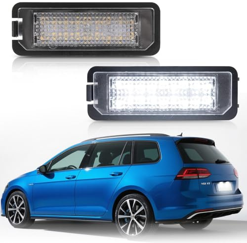 NSLUMO LED Kennzeichenbeleuchtung für V.W Golf 4 IV 5 V 6 VI 7VII Polo III IV V P.assat B7 B8 CC Beetle Lupo Seat Ibiza Leon Exeo Altea Canbus Fehlerfrei 18 SMD 2 Stück Rückleuchten