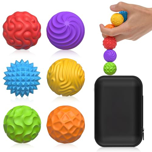 Magnetic Balls Fidget Toys for Adults & Teens,6PCS Stress Relief Sensory Toys for Autism ADHD Anxiety,Fun Textures Gadgets,Office Desk Toy,Travel Toy,Valentines Gifts for Women Men Teen