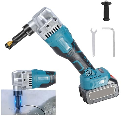 Knabber Blechknabber Kompatibel mit Makita 18V Akku, 950W 3.5m/min 1900SPM Bürstenlose Elektro-Metallschere mit 360° Drehbarer Knabberkop, 3 Stufige Akkubetriebener Metallknabber (ohne Akku)
