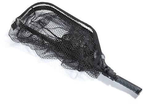 Abu Garcia Beast Gen2 Foldable Landing Net | Heavy Duty Pike Predator Fishing Net | Extra Strong Rubber Coated Mesh | Reinforced Handle | Compact Storage Design | Pro Angling Gear | 70x60cm