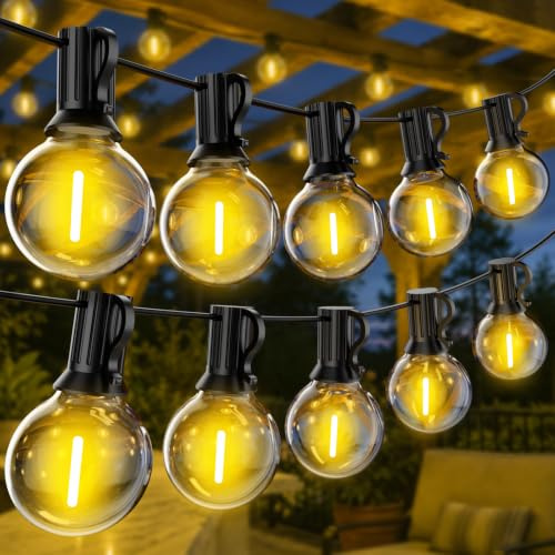 FARNY LED-ljusslinga för utomhusbruk, 45M/150FT, 75+2 okrossbara glödlamporvattentät, G40-ljuskälla för utomhus- och inomhusbruk, lämplig för dekoration, trädgård, balkong, terrass, bröllop, camping