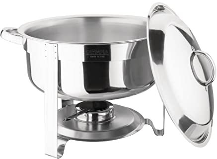 Olympia Vienna Stainless Steel Round Buffet Chafing Set with Lid and Can Holder CB063