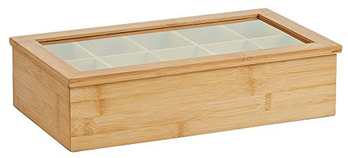 Zeller 25361 Teebeutelbox, Bambus/Acryl, ca. 36x20x9 cm