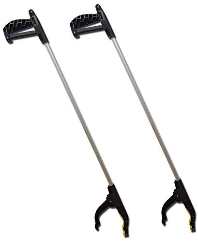 Hillfield 2 Greifzangen, Müllzangen, Greifer, Greifhilfen, Zangen aus Alu mit Magnet