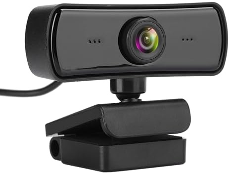 ASHATA HD webbkamera, webbkamera USB-kamera inbyggd mikrofon datortillbehör, 4K full HD-datorkamera för direktsändning/nätklass, plug and play. (svart)