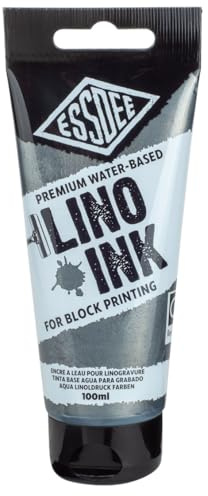 Essdee Block Printing bläck, metalliskt silver, 100 ml