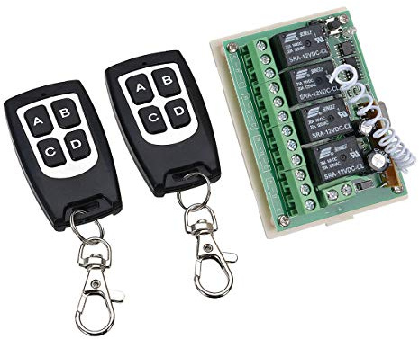 Interruptor teledirigido inalámbrico del canal 433Mhz de 12V 4CH con el transmisor 2