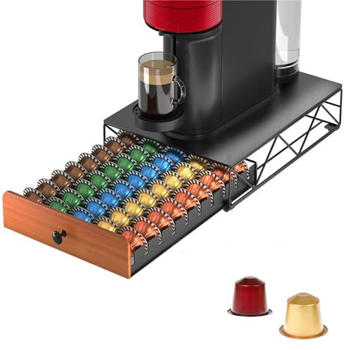 Suusolny Kaffeekapselhalter Kapselhalter für 50 Kapseln aus Metall Organizer Kaffeemaschinenständer Kaffeekapseln für Kapselmaschin