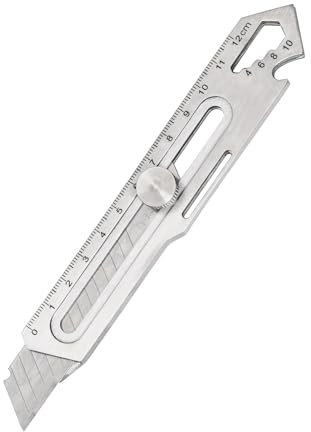 Pumwoy Schweres Mehrzweck Gebrauchsmesser | Edelstahl Ausziehbar Universalmesser | Multifunktionales Mehrzweck Teppichmesser | Druckguss Cutter Messer Profi Cuttermesser | Mehrzweckmesser 10 In 1