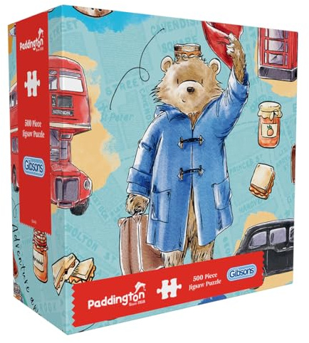 Gibsons Paddington Bear 500 Piece Jigsaw Puzzle – Classic Character Family Puzzle – Whimsical British Design – Premium Sustainable Puzzle Made in the UK/EU
