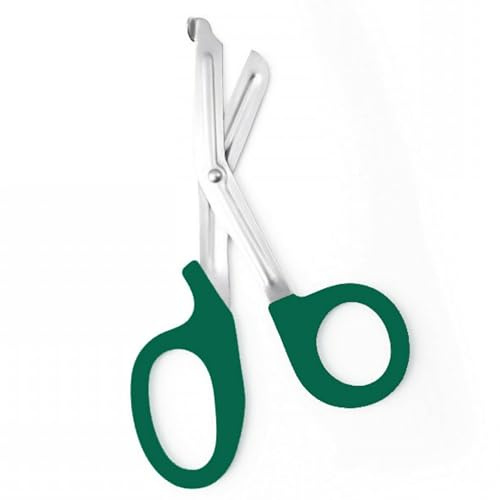 First Aid Scissors, Bandage Tough Cut Tuff-Cut Trauma Medical Shears for Nurses, Paramedics Doctors Students Theatre Hospitals, Veterinary, Firefighter, Rescue, Home and DIY (Green, 6 Inches)