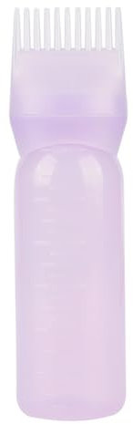 Flacon applicateur d'huile capillaire 160 ml pour teinture capillaire, shampooings, salons de coiffure, peigne à racines (violet)