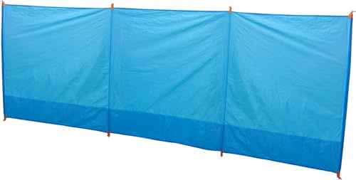 idooka Redcliffs Portable Wind Break – Blue Wind Screen in Folding Design with Carry Bag, 90T Polyester, 400x140cm, 4 Fiberglass Poles, Includes Tent Pegs & Guylines, Ideal for Camping & Beach trips
