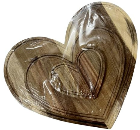 GjnjfdF Cardoni di affettazione, cartine di salumi a di cuore, per insalata di legno, tagliere rustico per decorazione della cucina, vassoio da campeggio da picnic da fattoria