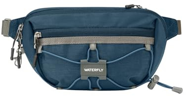 Waterfly Petite Sac Banane Homme Femme avec RFID Blocage Sacoche Banane Antivol avec Ceinture Réglable pour Voyage Randonnée Cyclisme Balade Ville Vacances Bleu Foncé