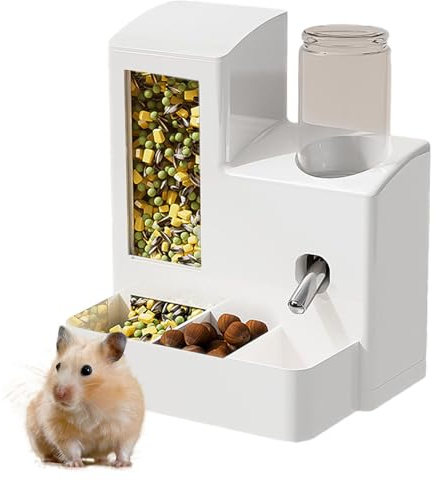 Biberon pour Hamster | Distributeur De Nourriture pour Rongeurs | Anti-Renversement pour Lapin Hérisson Cochon d'Inde Écureuil Intérieur Extérieur
