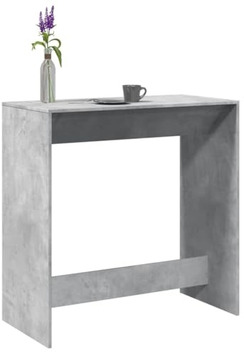Bucmath Bbord betonggrå 102 x 50 x 103,5 cm, robust trämaterial, mångsidigt ståbord för kök och matsal, hög lastkapacitet, lätt att rengöra