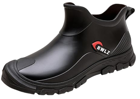 Generiska vattentäta utomhusskor män, vandringskängor män vattentäta lätta, halkfria gummistövletter slitstarka regnstövlar slip-on regnskor casual bekväma utomhusskor