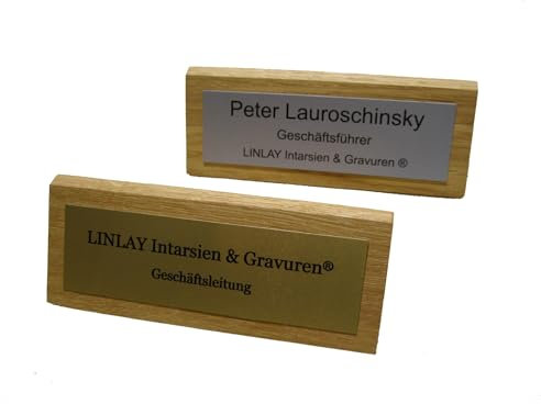 Eiche Tischnamensschild Aufsteller Namensschild incl. Beschriftung