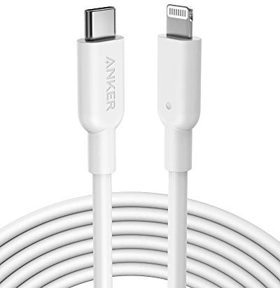 Anker PowerLine II USB C Lightning Kabel, USB C auf Lightning Ladekabel 300cm MFi-Zertifiziert, Schnellladekabel für iPhone 14/13/12/11 Serie, für Typ-C Ladegeräte, Unterstützt Power Delivery (Weiß)