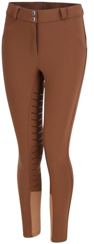 Bow & Arrow Women's Horse Riding Leggings – Full Seat Silicone Jodphurs Ladies Equestrian Breeches – Compression Tights Women for Riding Sports & Gym | Brown