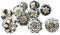 Ajuny Lot de 30 Boutons de Meuble en Céramique Noir & Blanc Vintage – Peints à la main – Poignées pour tiroirs, portes de placard & armoires de cuisine – Quincaillerie décorative