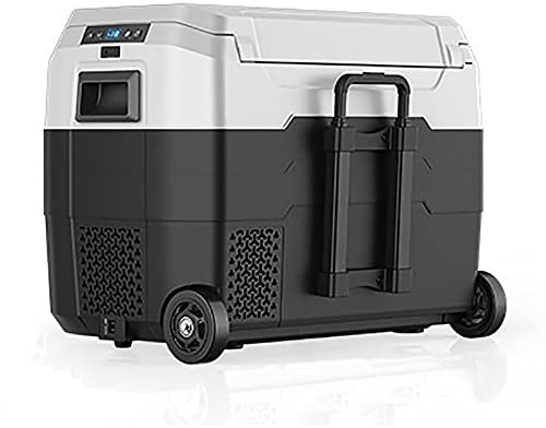 GETZ 40L / 50L Nevera Portatil Electrica, Mini Refrigerador Portátil para Coche con Mango y Rueda Telescópicos, Nevera Coche Nevera Electrica Portatil para Acampar, Conducir, Picnic, -20 ℃ -10 ℃