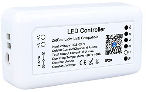 LEDLUX ZigBee Controller Led Dimmer 12V 24V Tuya App, für LED-Streifen, kompatibel mit Alexa Google Home Hue (4CH)