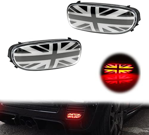 ADIIL Euro Union Jack LED Rear Fog Running Lights For 06-15 Mini Cooper R56 R57 R58 R59 S JCW 2X，2PCS Replace OEM Rear Fog Lamps Assy