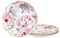 fanquare Piatti da Insalata in Porcellana d'osso da 20 cm con Bordo Dorato, Set di 4 Ciotole per Pasta con Fiori Rosa, Piatti da Dessert in Porcellana, Piatti da Pranzo Inglesi