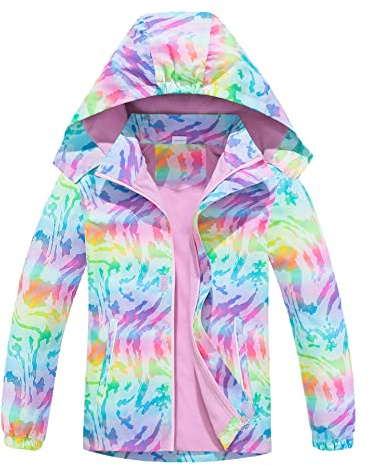 CAMLAKEE Veste Polaire Fille Imperméable Enfant Softshell Blouson Impression