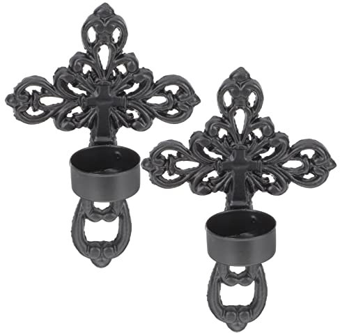 YARNOW 2stücke Wandkerzenhalter Aus Gusseisen Regalkerzenhalter Für Partys Modischer Kerzenständer Hängender Wandkerzenständer Kerzenständer-dekor Robust Und Langlebig