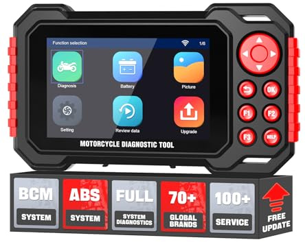Herramienta de Diagnóstico para Motocicletas M7, Lector de Códigos OBDII para Moto Sistema ABS con Escaneo Automático y Detección Instantánea de Vin para 70+ Marcas 100+ Funciones de Servicio