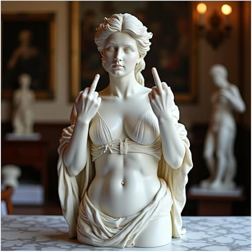 MacamollyVenus med attityd skulptur en grekisk gudinna i talesätt med min hand gest 20 cm staty som dekoration vardagsrum