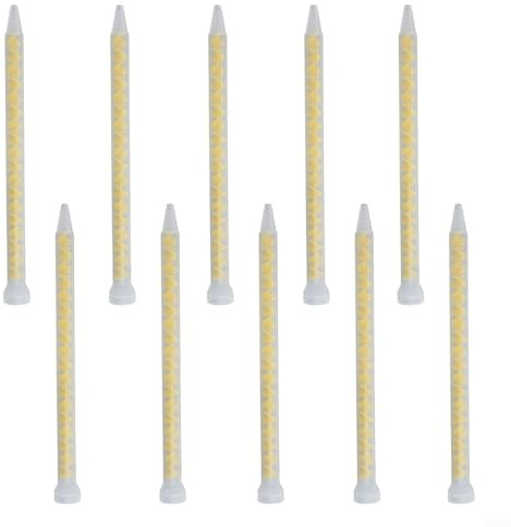 10 tubos mezcladores 10-18 para dispensador de pegamento AB, boquillas de mezcla estáticas en espiral con conexión de bayoneta, compatibles con epoxi poliuretano sili (B)