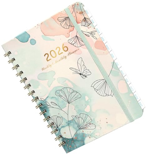 Lehrer-Planer 2026 A5 + Blumen und Schmetterlinge Hardcover Lehrerkalender/Schuljahresplaner mit 140 Seiten, Nachhaltig & Klimafreundlich