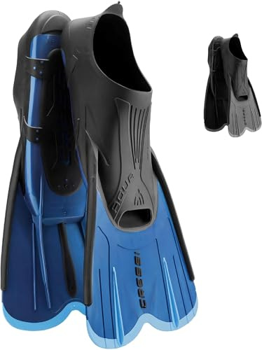 Cressi Agua Short Full Foot Pocket Snorkeling Fins, Blue, 45/46 [Duplicate]