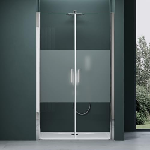 Mai & Mai Duschtür 90x195cm Nischentür Dusche Doppeltür Teilsatiniert