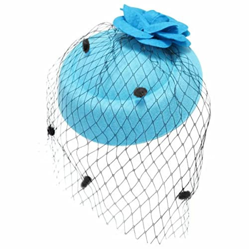 Ro Rox Ruby Rosen Vintage Retro 40er 50er Jahre Fascinator Hochzeit Party Hut - Himmelblau