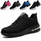 ZSDZSZ Arbeitsschuhe Herren Leicht Sicherheitsschuhe Damen Atmungsaktive Stahlkappenschuhe Sportlich Schutzschuhe,Schwarz,41 EU