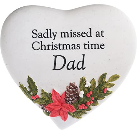 Widdop Placa de corazón conmemorativa de la tumba de Navidad - Thoughts of You - Dad