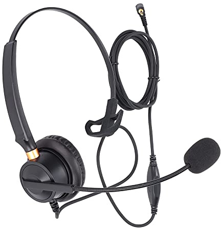 PUSOKEI Cuffie con Filo da 2,5 Mm, Cuffie da Lavoro, con Microfono a Cancellazione di Rumore, Controlli in Linea, per Call Center, per Telefoni Fissi con Jack per Cuffie da 2,5 Mm