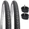 YunSCM 2Pcs Faltbar 28 Zoll Reifen 28x1.25 700x32C Mantel 32-622 Plus 2Pcs 700C Schlauch FV48mm Valve kompatibel 700C City Bikes, Rennräder 700x30C 30-622 Fahrradreifen und schlauche