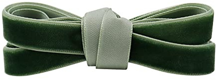 GIVBRO Lacci Piatti in Velluto Verde, 160 x 1,3 cm, 1 Paio
