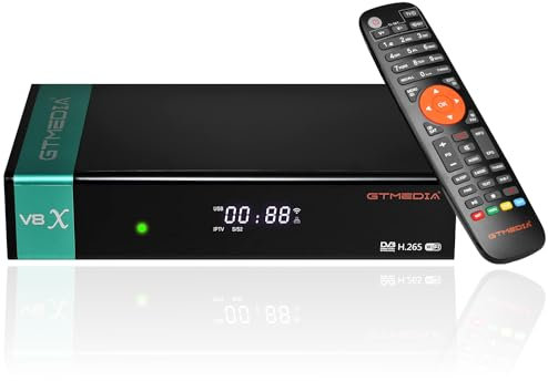 V8X HD DVB-S/S2/S2X FTA récepteur par Satellite numérique pour la Lecture Gratuite du décodeur Satellite de télévision Wi-FI 2.4G intégré, prenant en Charge Le Canal 27,5 W de la BBC Intelsat 901.