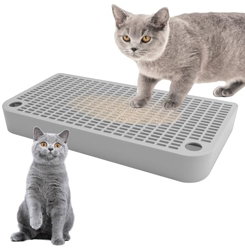 NGOKPYD Katzentreppe für Katzentoilette, Katzenrampe für Kätzchen und Alte Katze, Toilettenrampen für Katzenklo Filterfunktion, Katzentoilette 3 Anti-Rutsch-Aufklebern leicht zu reinigen (hellgrau)