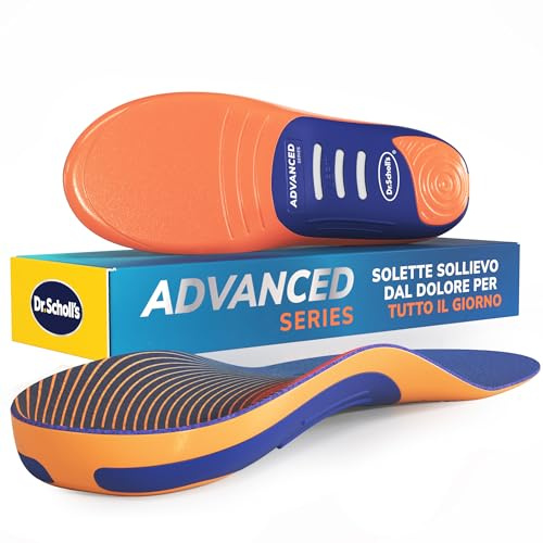 Dr. Scholl’s Advanced Pain Relief Plantillas Ortopédicas Hombres Mujeres, resistentes para zapatos y botas, alivio fascitis plantar, soporte arco, pies planos, soporta hasta 150kg, 37-37.5